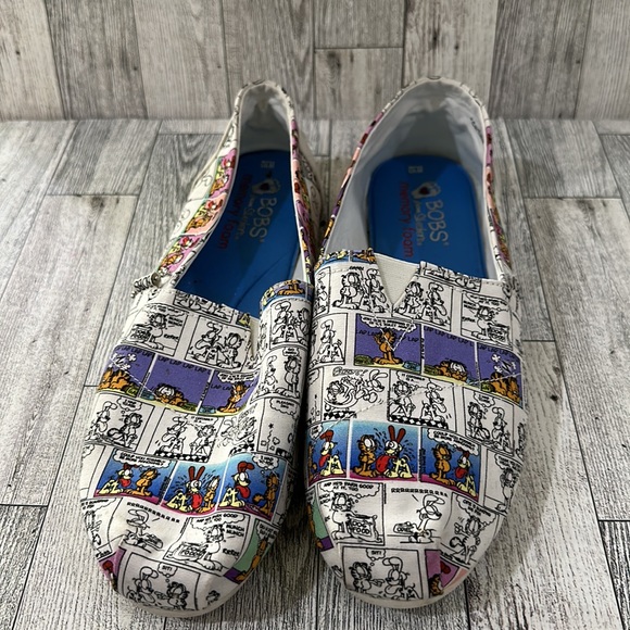 Bobs Skechers memory foam women’s Garfield comic strip shoes size 10 - Picture 3 of 8